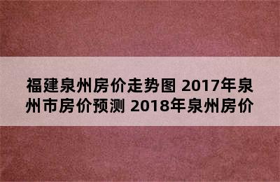 福建泉州房价走势图 2017年泉州市房价预测 2018年泉州房价